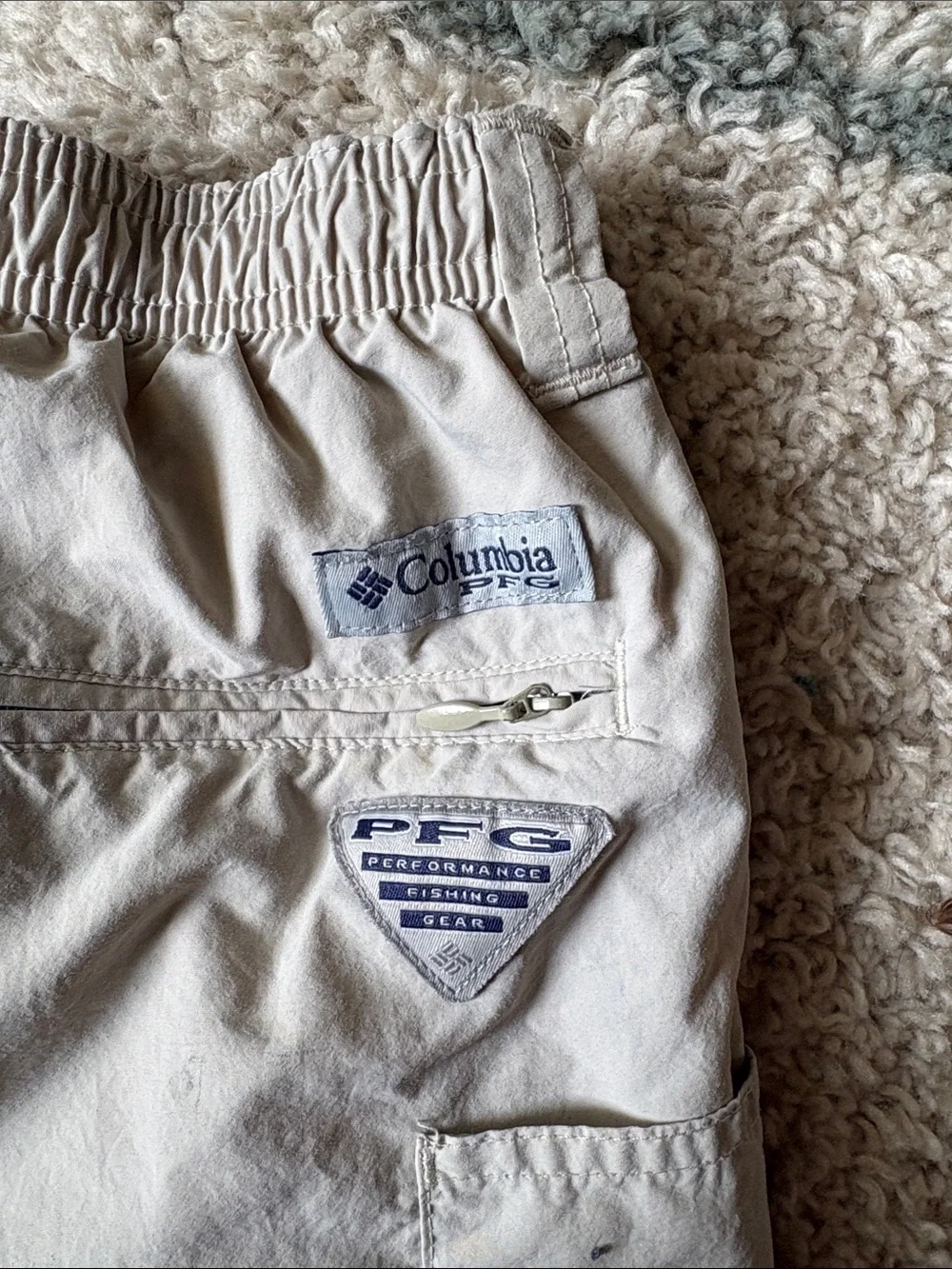 Men's Athletic Drawstring Shorts in Light Beige